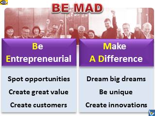 Successful Innovator BE MAD Be Entrepreneurial Make A Difference