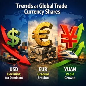 USD, Euro, Yuan - Global Trend of Trade Currency Shares