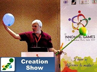 Vadim Kotelnikov making presentation 1st Innompivc Games India KoRe 10 Innovative Thinking Tools