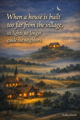 KoRe proverb about the European Commission (EC): When a house is built too far from the village, its lights no longer guide the neighbors.