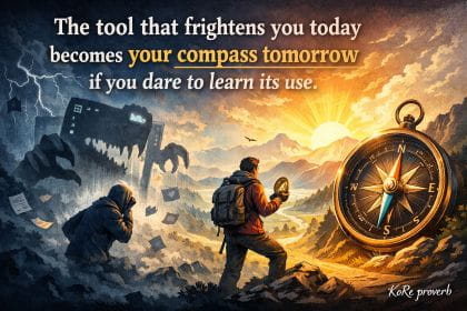 Embrace challenges & learn forward to grow stronger. KoRe proverb