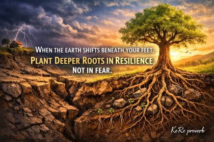 Plant deeper roots in resilience, not in fear. KoRe proverb