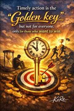 Great timing quote: Timely action is the "golden key"