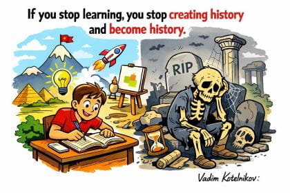 If You Stop Learning, You Stop Creating History and Become History