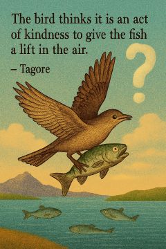 Example of Different Perceptions: the bird and the firsh