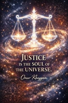 Justice is the soul of the universe. ~ Omar Khayyam