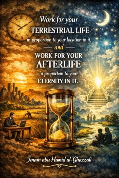 Work for your terrestrial life and afterlife. Hamid al-Ghazzali