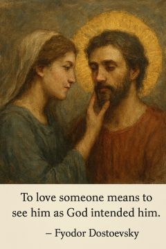 To love someone means to see him as God intended him. Dostoyevski
