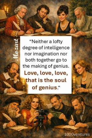 Love is the soul of genius. Mozart quote