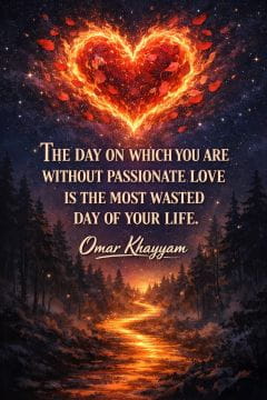 A day without passionate love is wasted. Omar Khayyam