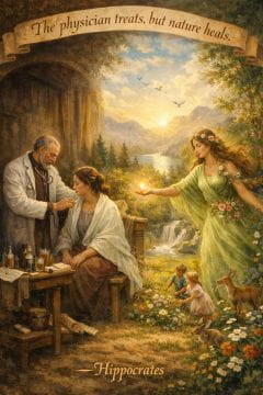 The physician treats, but nature heals. Hippocrates quote