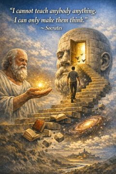 European ancient wisdom: I can onlly make people think. Socrates