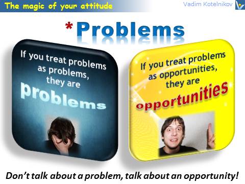 Positive Attitude emfographics Problems are opportunities VadiK