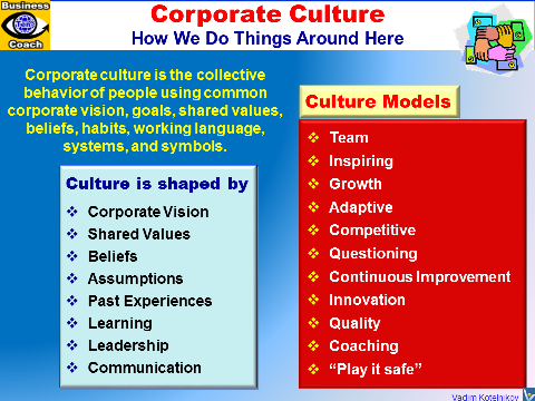 CORPORATE CULTURE: How Culture Is Shaped and Seclected Culture Models