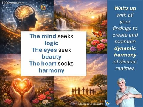 The mind seeks logic, eyes seek beauty, the heart seeks harmony
