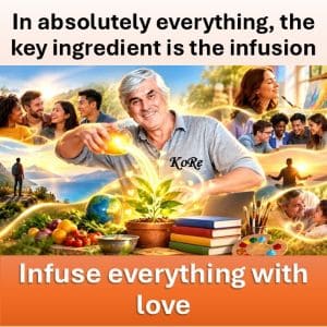 In absolutely everything, the key ingredient is the infusion � infuse it with love! KoRe maxim
