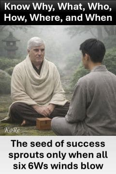 Zen-toned KoRe proverbs and parables - 6Ws winds of success