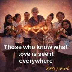 Those who know what love is see it everywhere. KoRe proverb