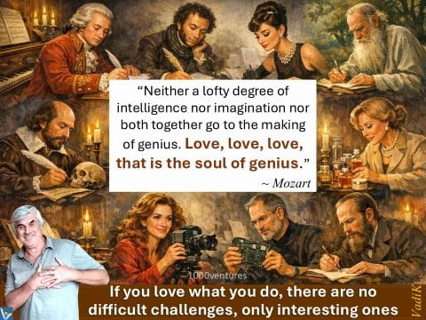 Love is the soul of genius. Mozart. Passion inspires creativity, VadiK
