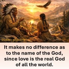 Proverb about God and Love of Native Americans, American Indians