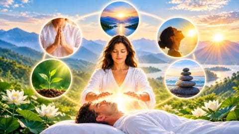 Reiki and the Five Reiki Principles - a Japanese healing practice that promotes relaxation, balance, harmony, and a sense of well-being