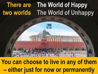Russia Moscow Kremlin Happy vs. Unhappy 